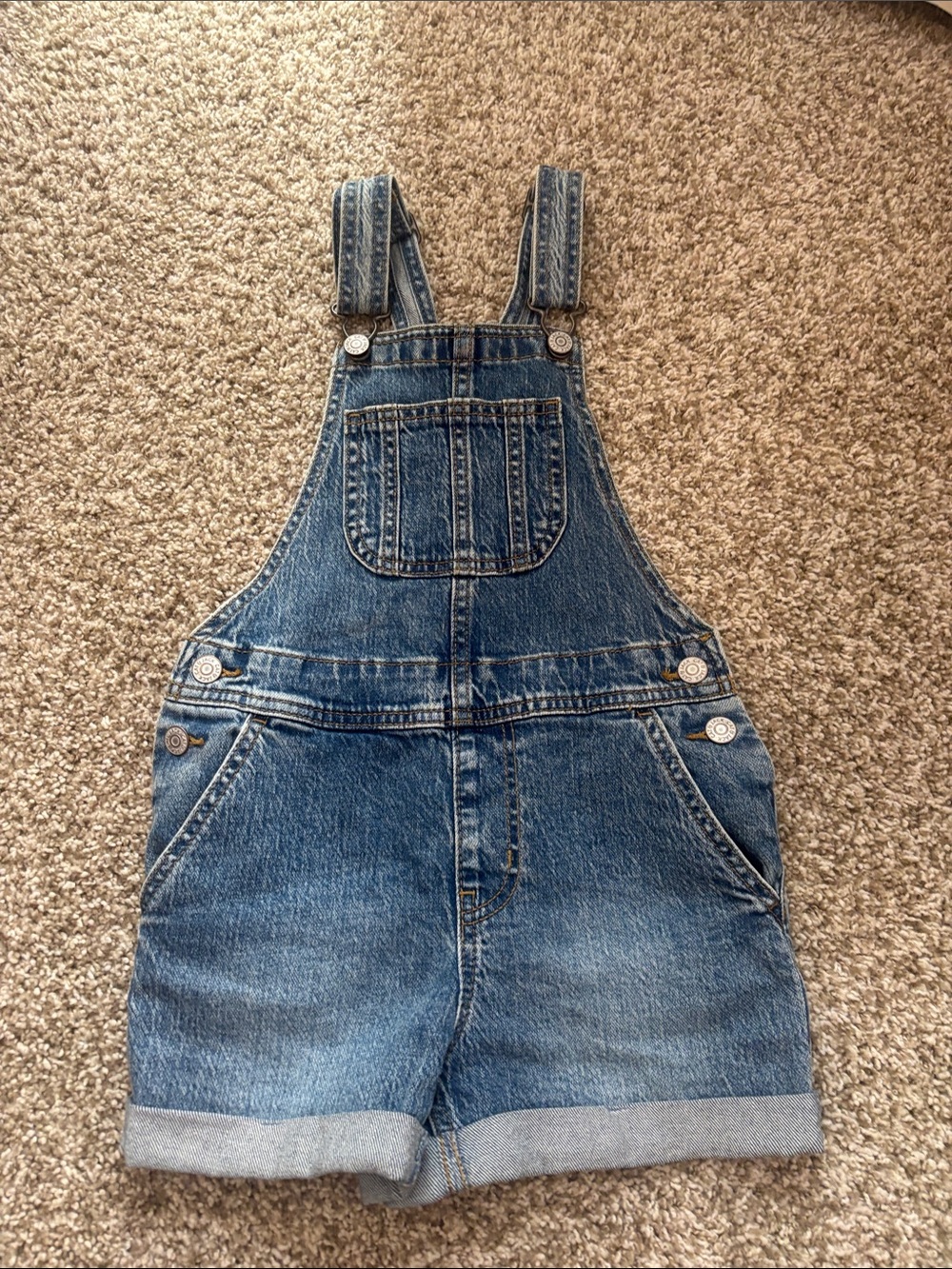 Kids Cat & Jack Denim Short Overalls - Blue 6/7